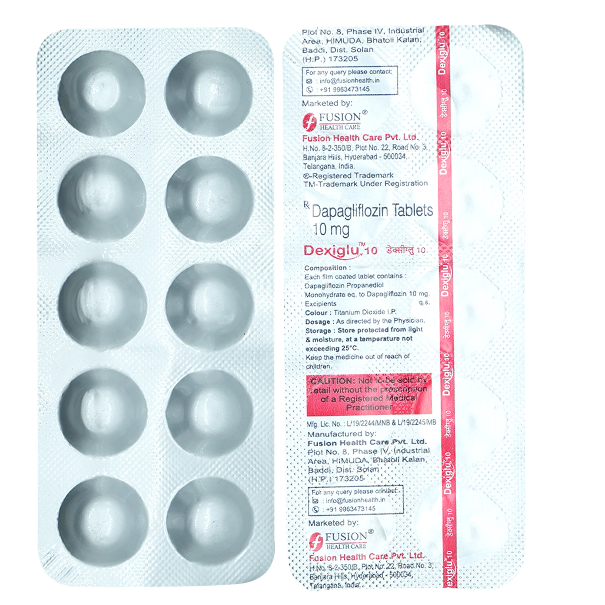 Dexiglu 10 mg Tablet 10's, Pack of 10 TabletS Dexiglu 10 mg Tablet 10's, Pack of 10 TabletS