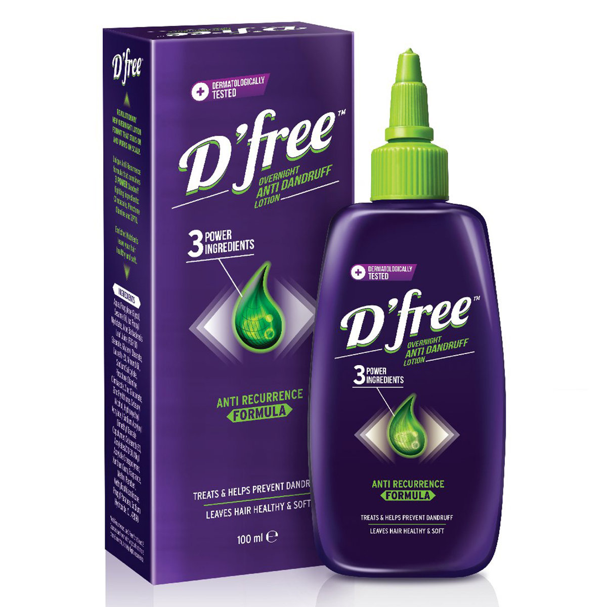 D'free Overnight Anti Dandruff Lotion, 100 ml, Pack of 1 D'free Overnight Anti Dandruff Lotion, 100 ml, Pack of 1