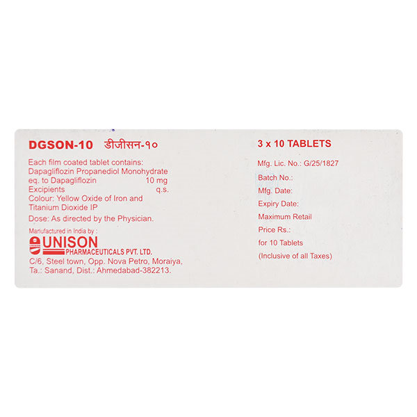 Dgson-10 Tablet 10's, Pack of 10 TABLETS Dgson-10 Tablet 10's, Pack of 10 TABLETS