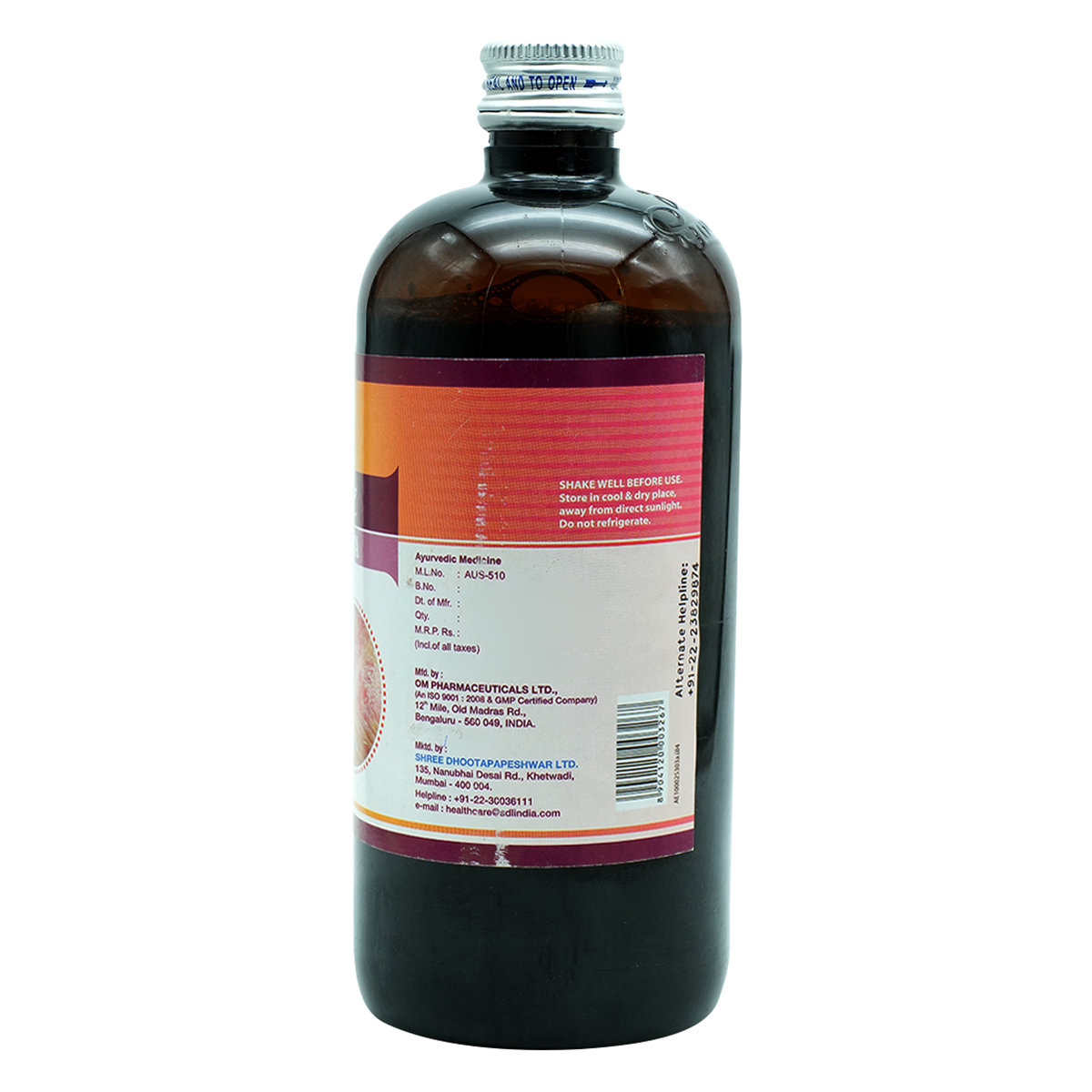 Dhootapapeshwar Khadirarishta, 450 ml, Pack of 1 Dhootapapeshwar Khadirarishta, 450 ml, Pack of 1