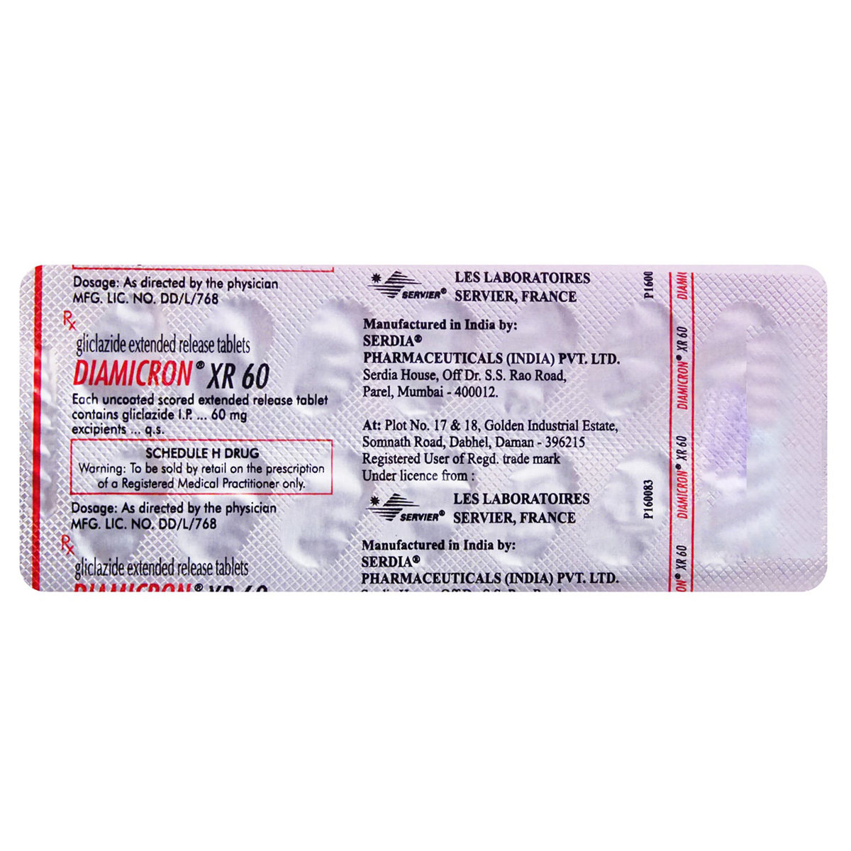 Diamicron XR 60 Tablet 14's, Pack of 14 TABLETS Diamicron XR 60 Tablet 14's, Pack of 14 TABLETS