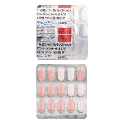 Diapride M 2 Tablet 15's, Pack of 15 TabletS