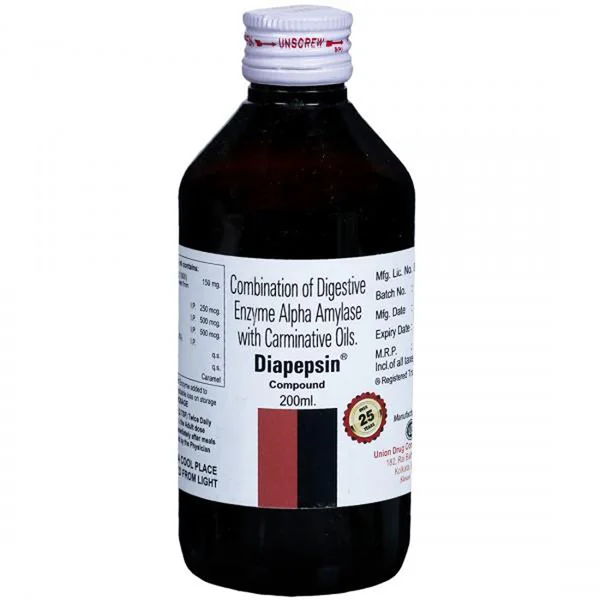 Diapepsin Compound Syrup 200 ml, Pack of 1 SYRUP