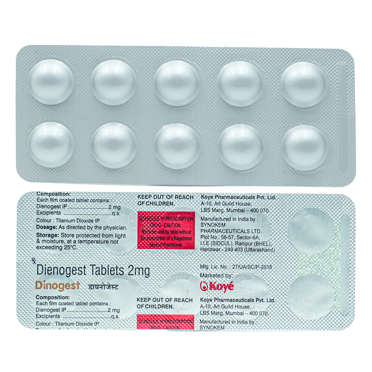 Dinogest Tablet 10's, Pack of 10 TABLETS Dinogest Tablet 10's, Pack of 10 TABLETS