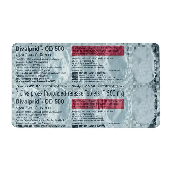 Divalprid-OD 500 Tablet 10's, Pack of 10 TABLETS