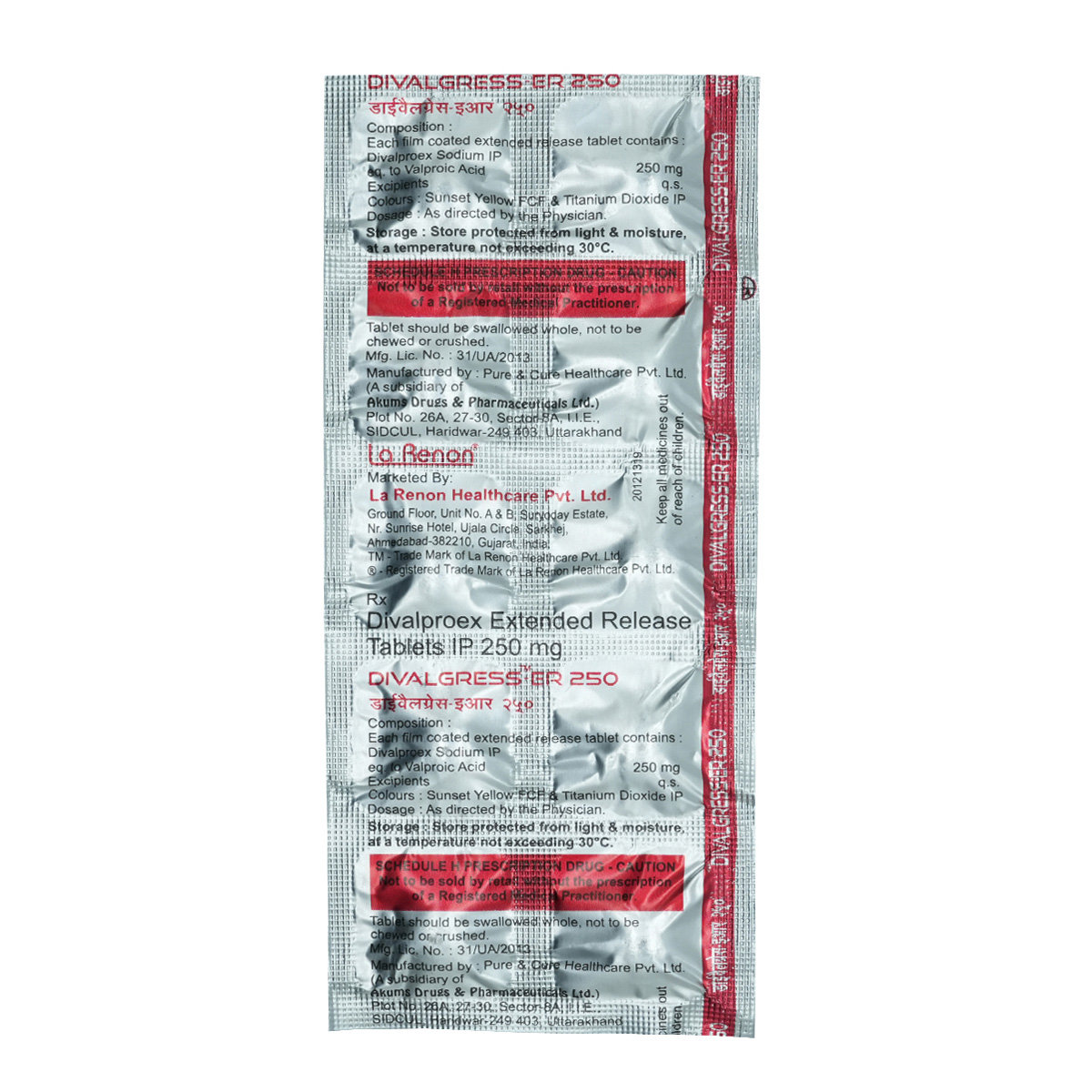 Divalgress-ER 250 Tablet 10's, Pack of 10 TABLETS Divalgress-ER 250 Tablet 10's, Pack of 10 TABLETS