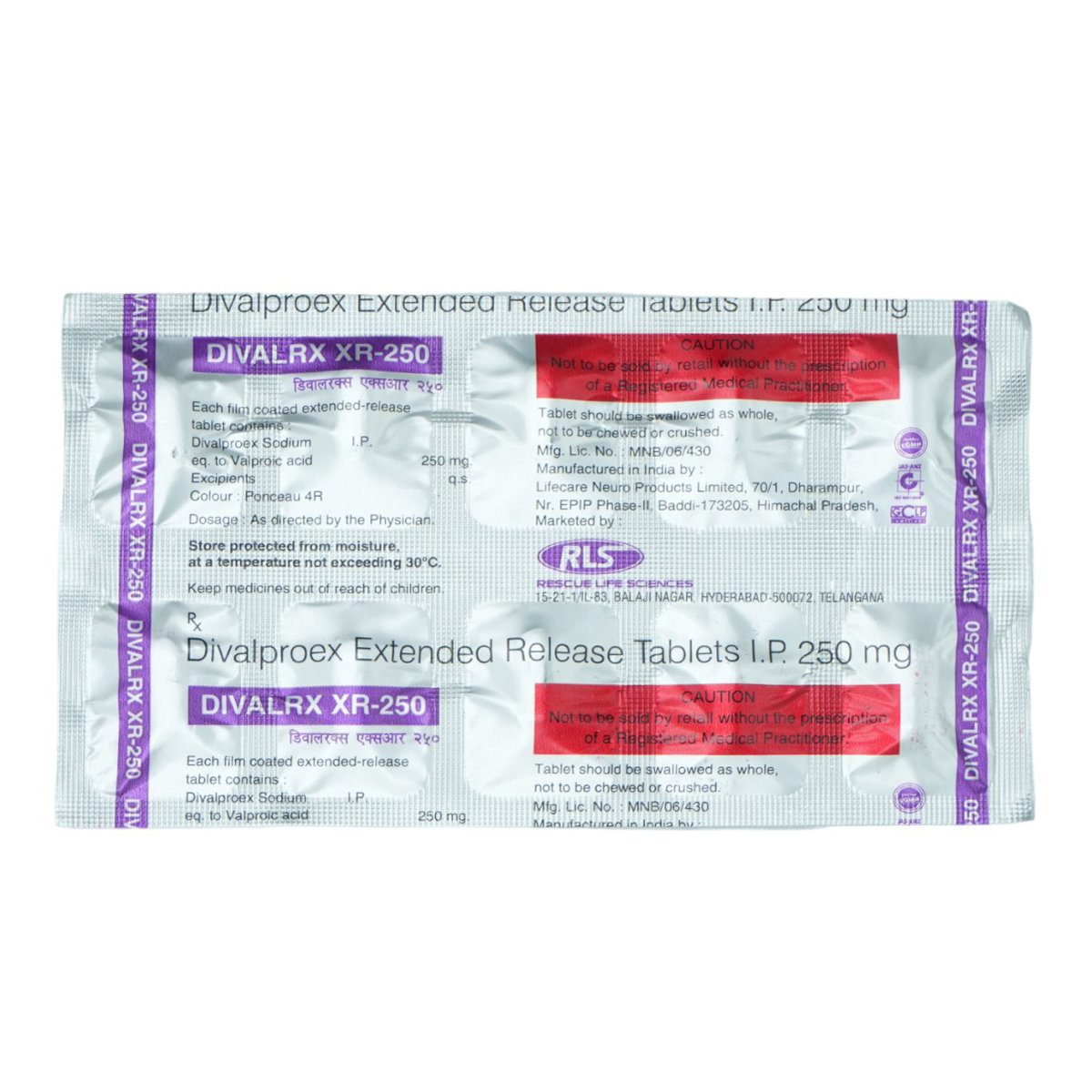 Divalrx XR-250 Tablet 10's, Pack of 10 TABLETS Divalrx XR-250 Tablet 10's, Pack of 10 TABLETS
