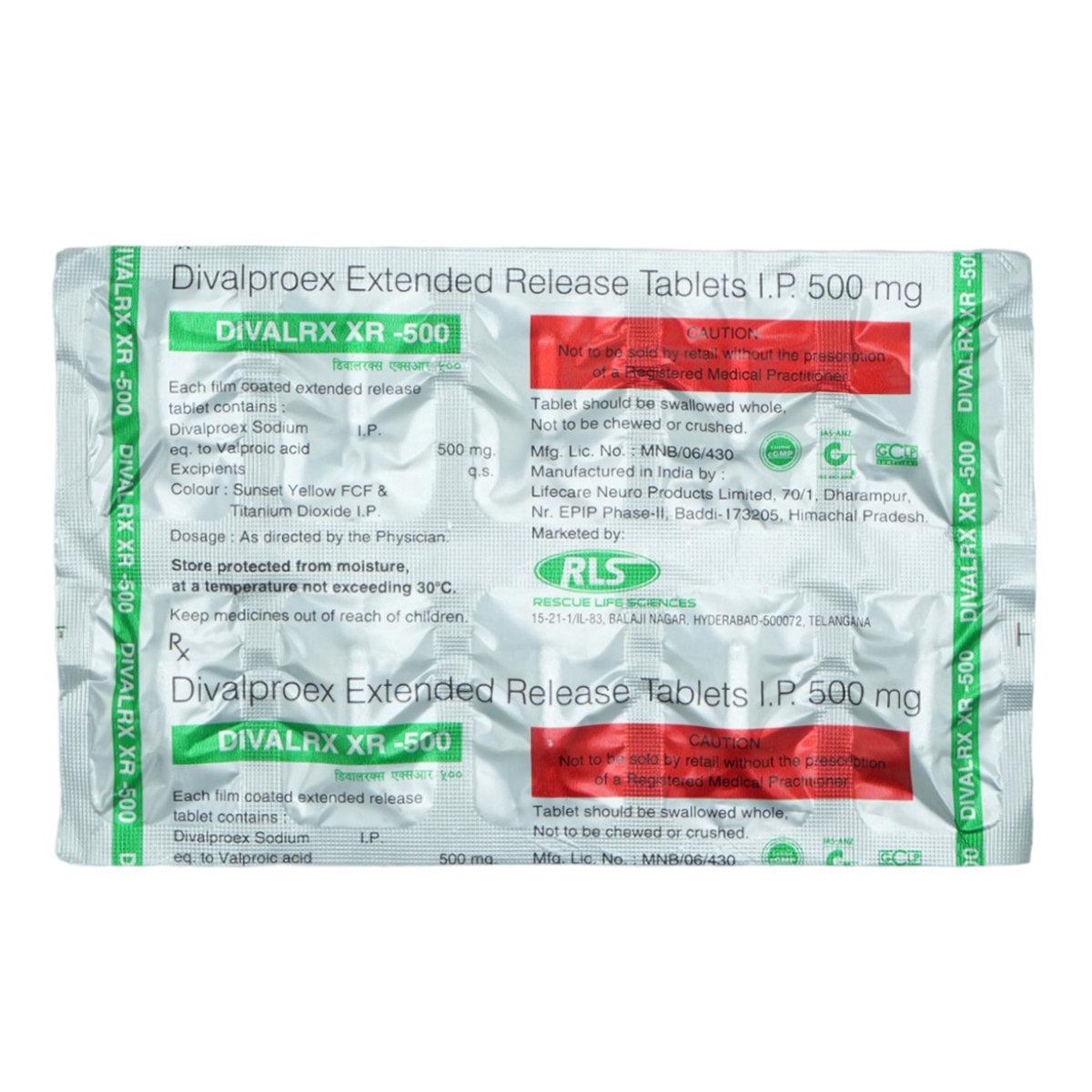 Divalrx XR-500 Tablet 10's, Pack of 10 TABLETS Divalrx XR-500 Tablet 10's, Pack of 10 TABLETS