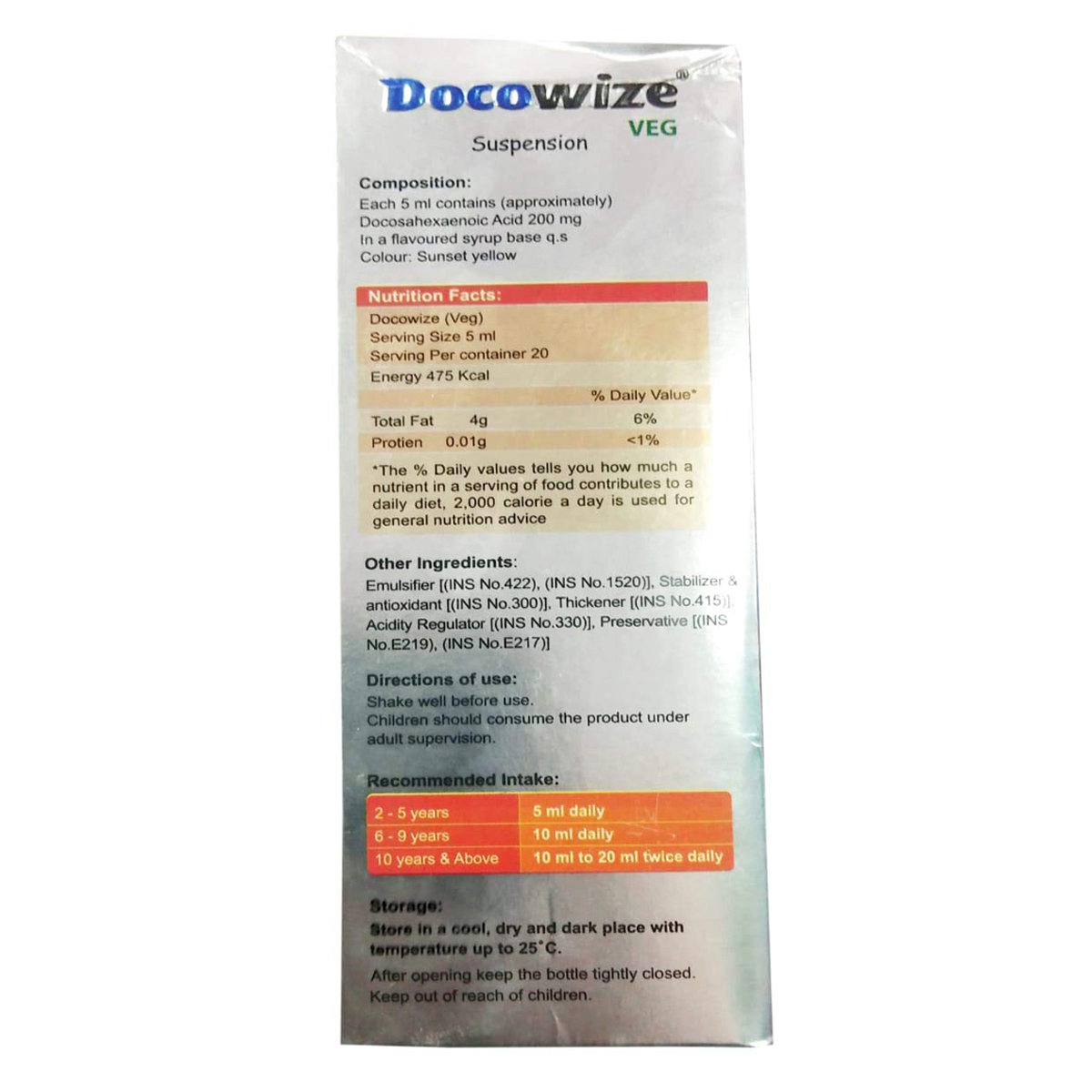 Docowize Veg Suspension 100 ml, Pack of 1 SUSPENSION Docowize Veg Suspension 100 ml, Pack of 1 SUSPENSION