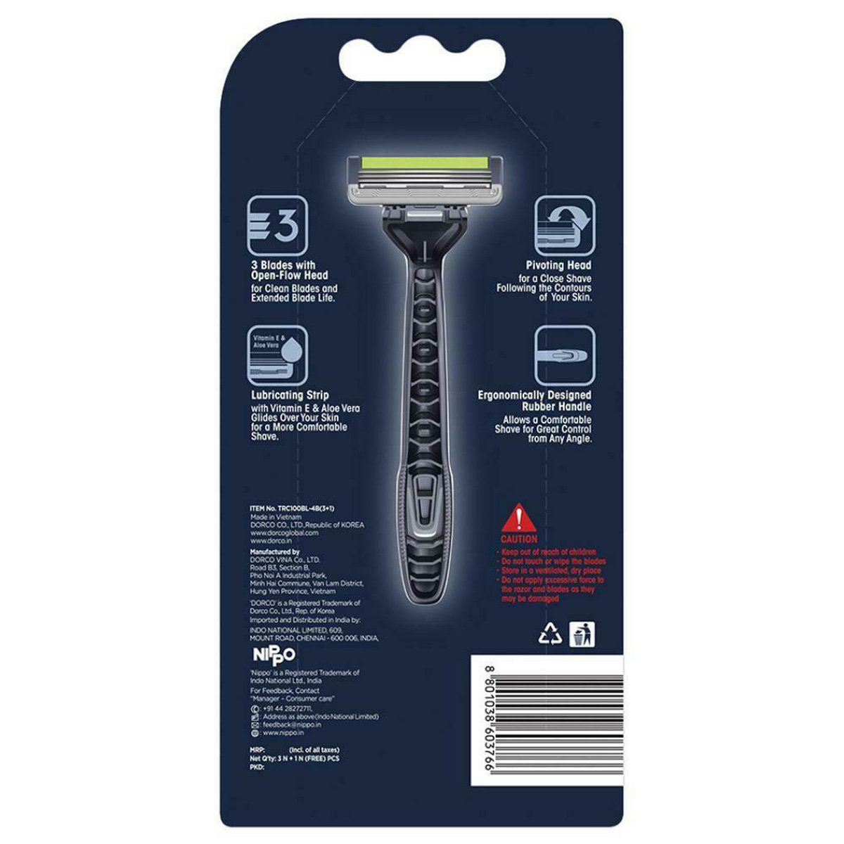 Dorco Clean Shave 3 Plus Razor, 3 Count, Pack of 1 Dorco Clean Shave 3 Plus Razor, 3 Count, Pack of 1