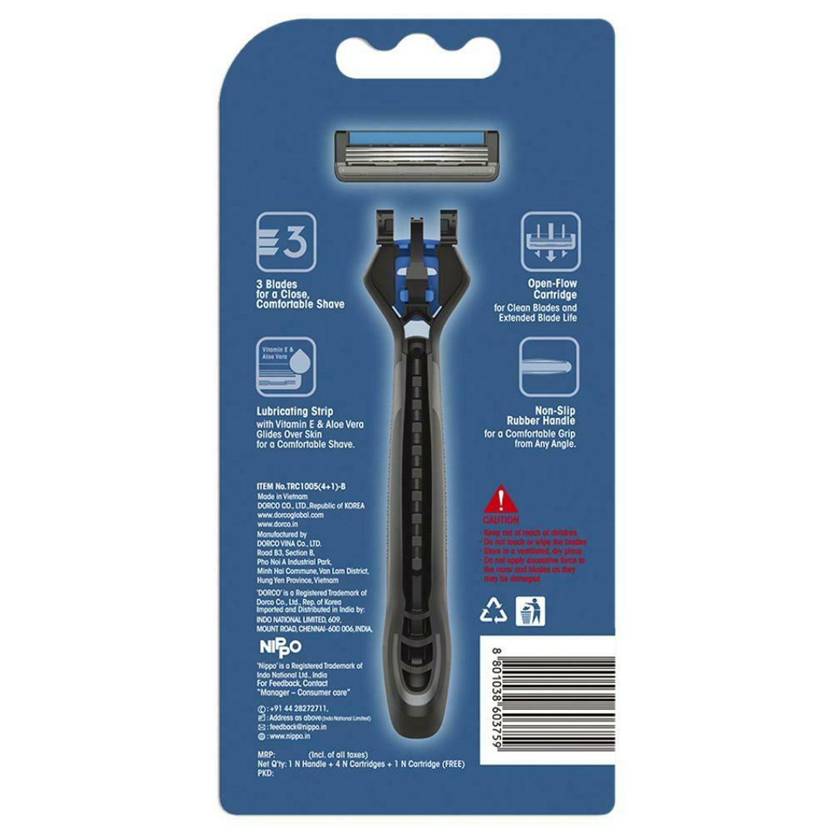 Dorco Klass 3 Hybrid Razor+Cartridge, 5 Count, Pack of 1 Dorco Klass 3 Hybrid Razor+Cartridge, 5 Count, Pack of 1