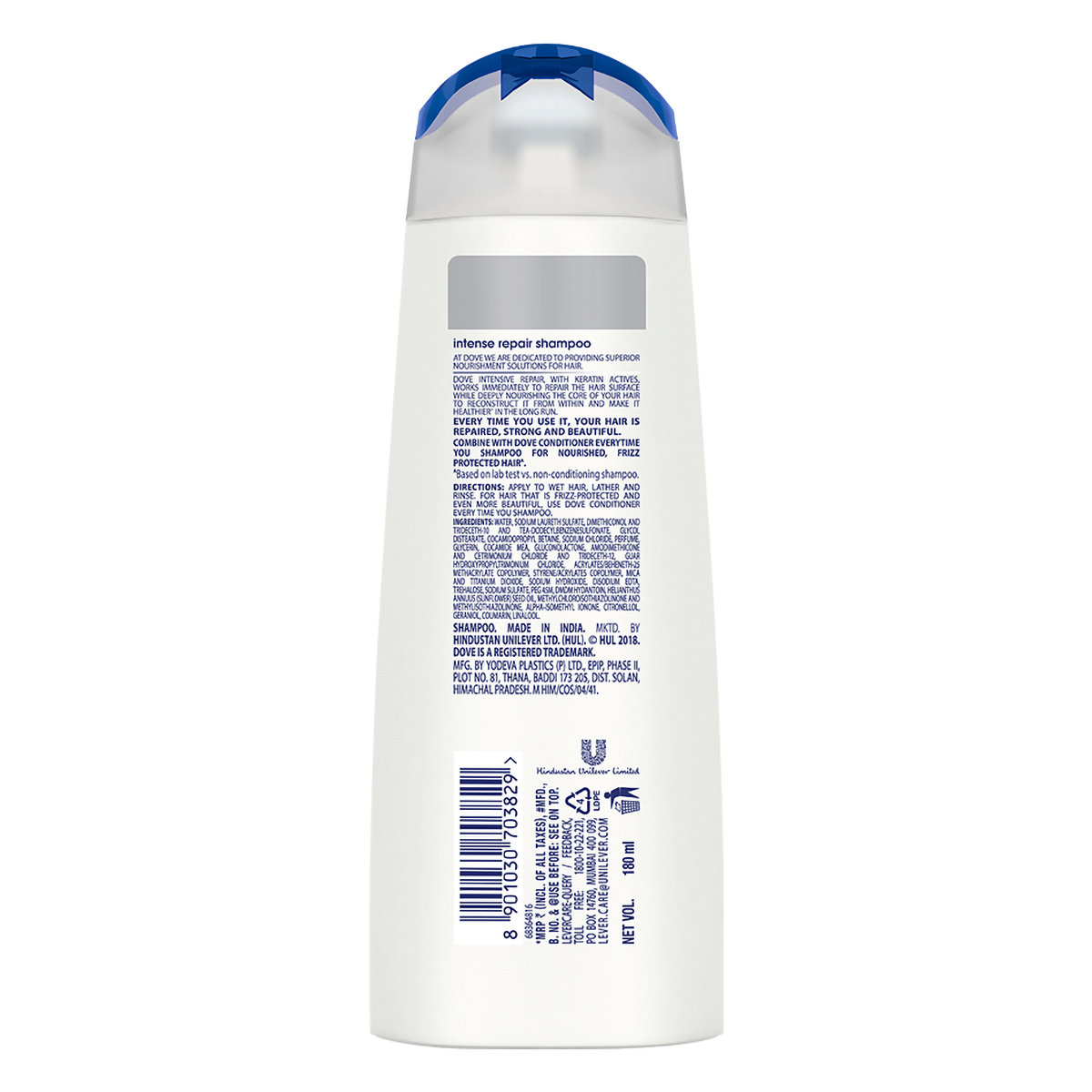 Dove Intense Repair Shampoo, 180 ml, Pack of 1 Dove Intense Repair Shampoo, 180 ml, Pack of 1