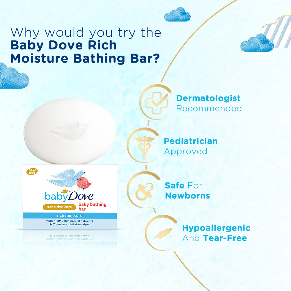 Baby Dove Rich Moisture Bathing Bar, 75 gm, Pack of 1 Baby Dove Rich Moisture Bathing Bar, 75 gm, Pack of 1
