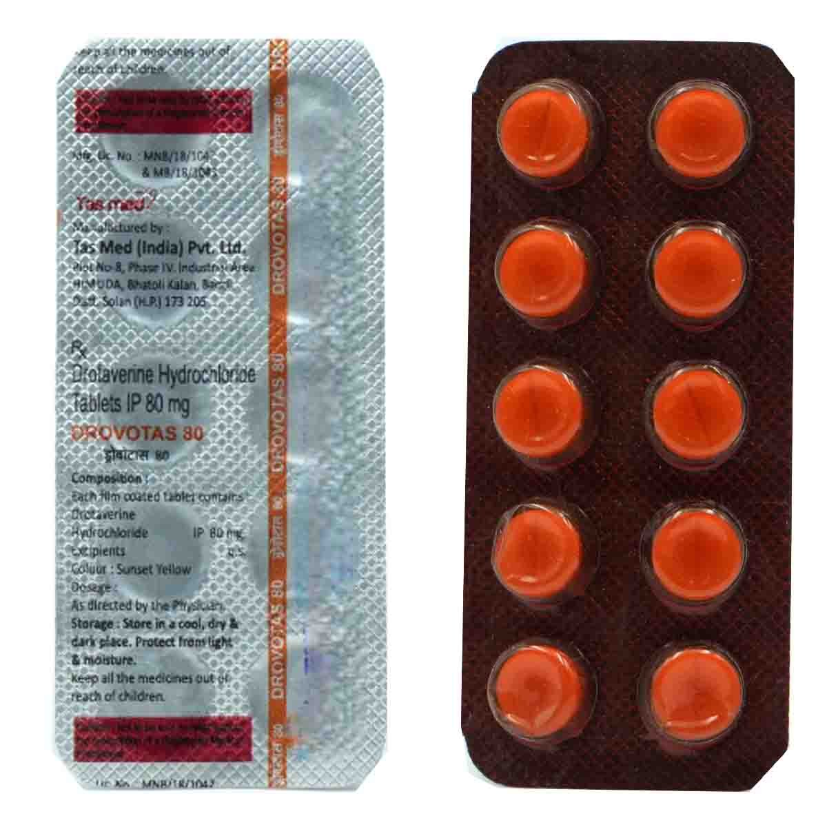 Drovotas 80 mg Tablet 10's, Pack of 10 TabletS Drovotas 80 mg Tablet 10's, Pack of 10 TabletS