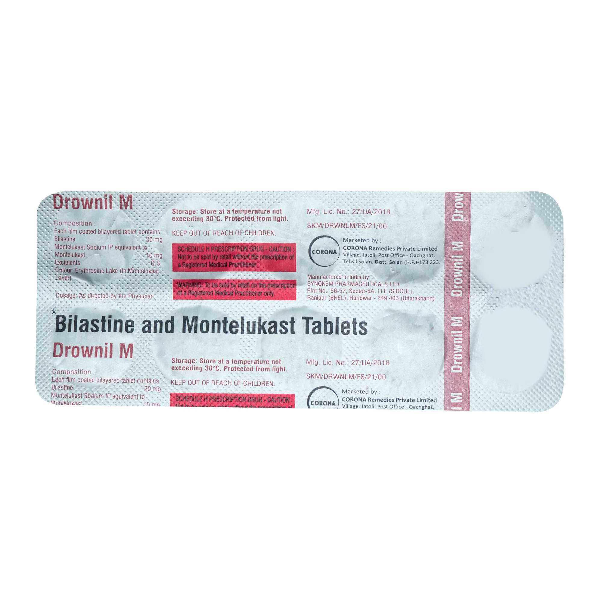 Drownil M Tablet 10's, Pack of 10 TABLETS Drownil M Tablet 10's, Pack of 10 TABLETS
