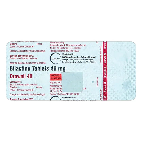 Drownil 40 Tablet 10's, Pack of 10 TABLETS