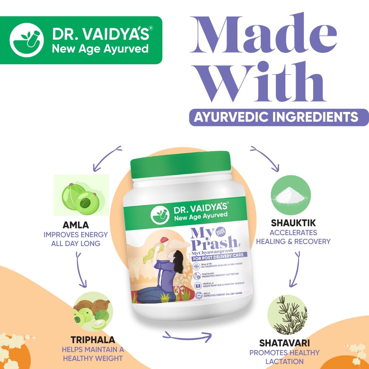 DR. Vaidya's My Prash Chyawanprash for Post Delivery Care, 500 gm, Pack of 1 DR. Vaidya's My Prash Chyawanprash for Post Delivery Care, 500 gm, Pack of 1