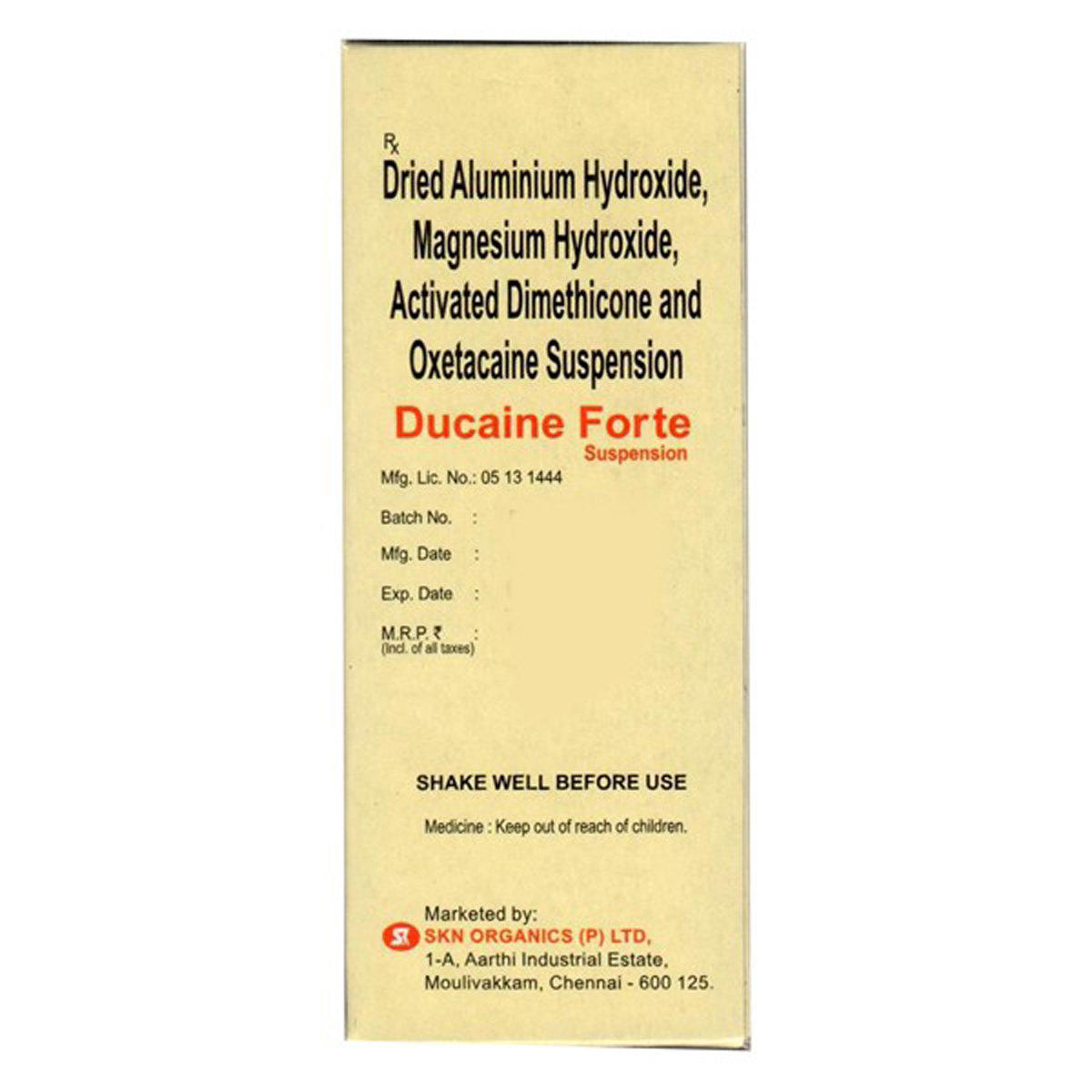 Ducaine Forte SF Suspension 120 ml, Pack of 1 Ducaine Forte SF Suspension 120 ml, Pack of 1