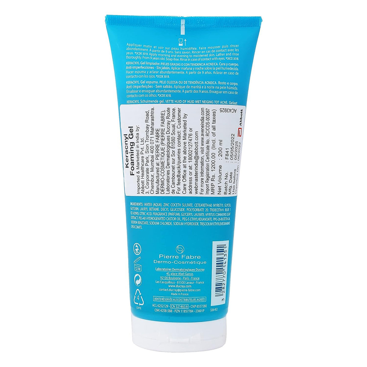 Ducray Keracnyl Gel Moussant Foaming Gel 200 ml, Pack of 1 Ducray Keracnyl Gel Moussant Foaming Gel 200 ml, Pack of 1