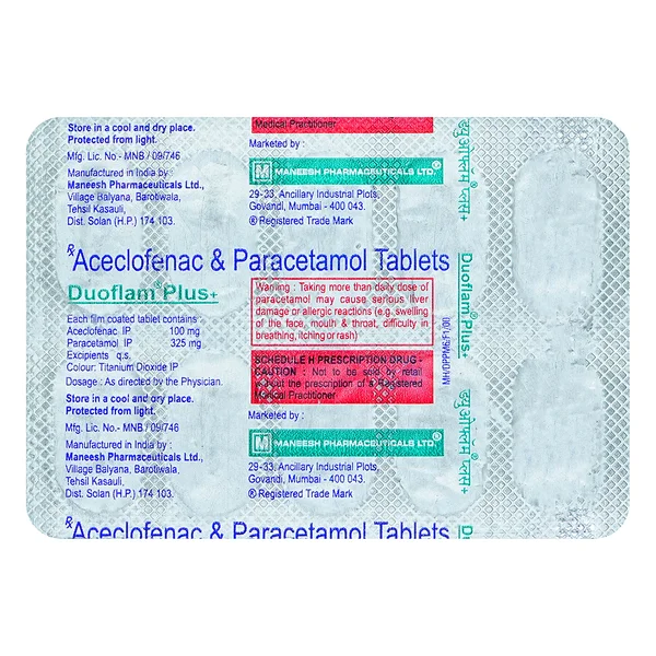 Duoflam Plus Tablet 10's, Pack of 10 TabletS