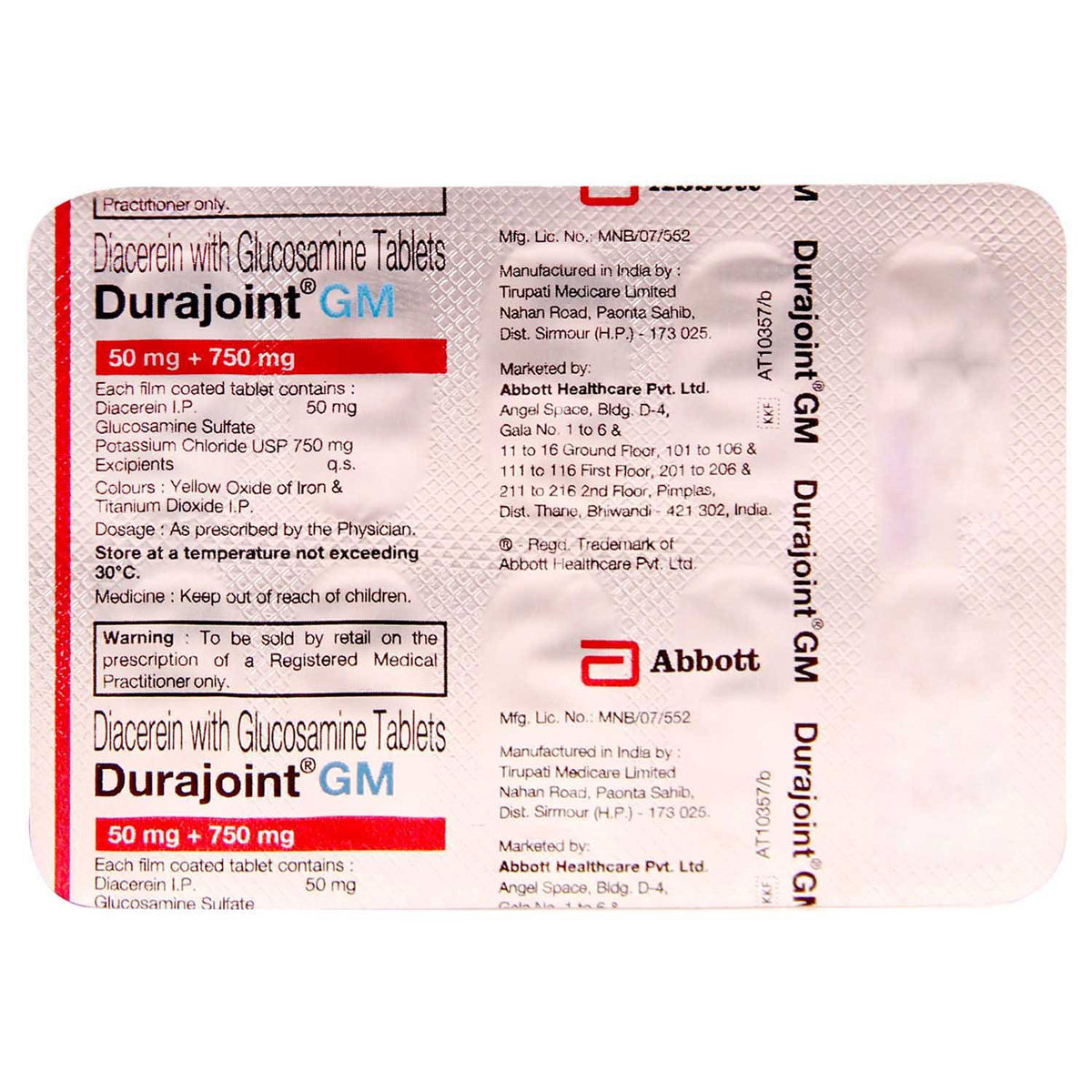 Durajoint GM Tablet 10's, Pack of 10 TABLETS Durajoint GM Tablet 10's, Pack of 10 TABLETS