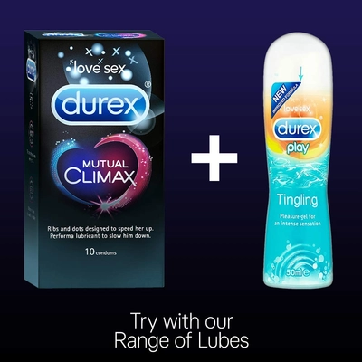 Durex Mutual Climax Condoms, 10 Count, Pack of 1