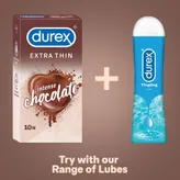Durex Extra Thin Intense Chocolate Flavour Condoms, 10 Count, Pack of 1