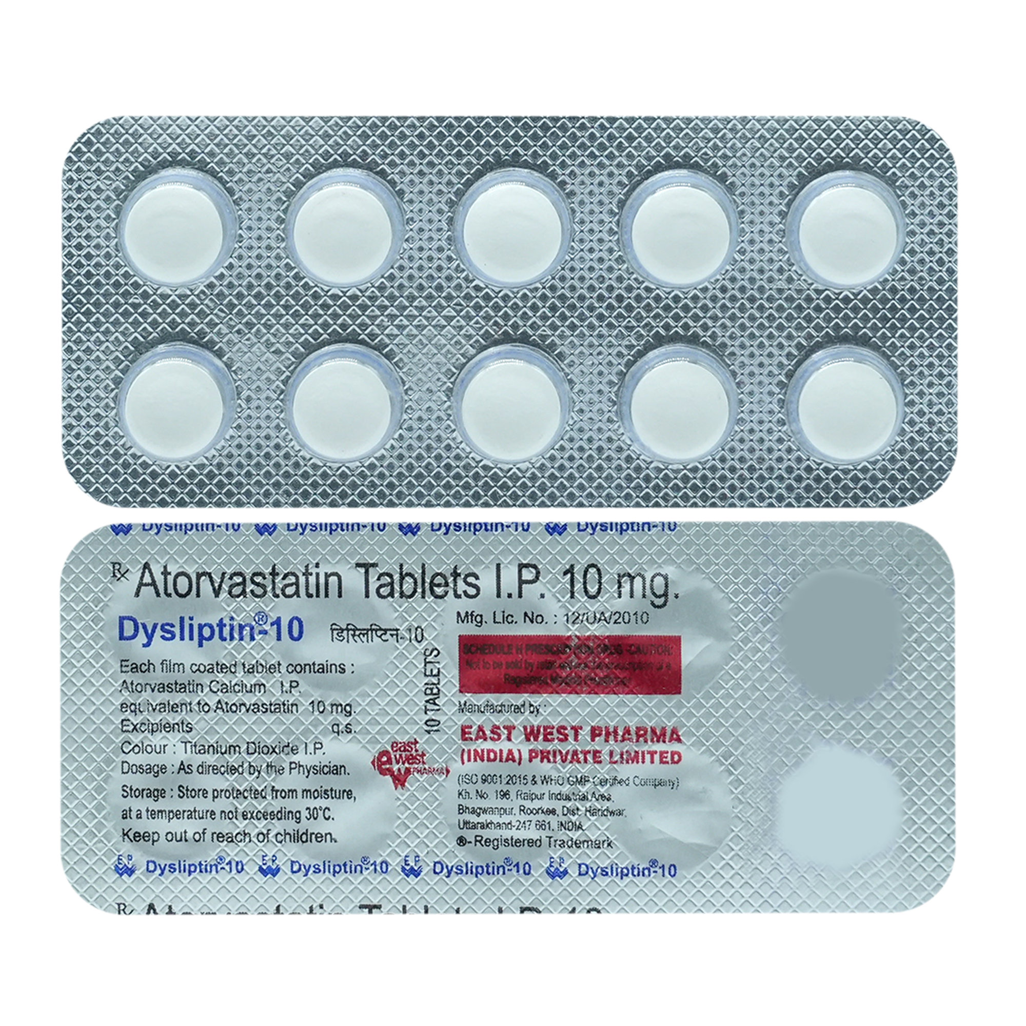 Dysliptin 10 Tablet 10's, Pack of 10 TABLETS Dysliptin 10 Tablet 10's, Pack of 10 TABLETS