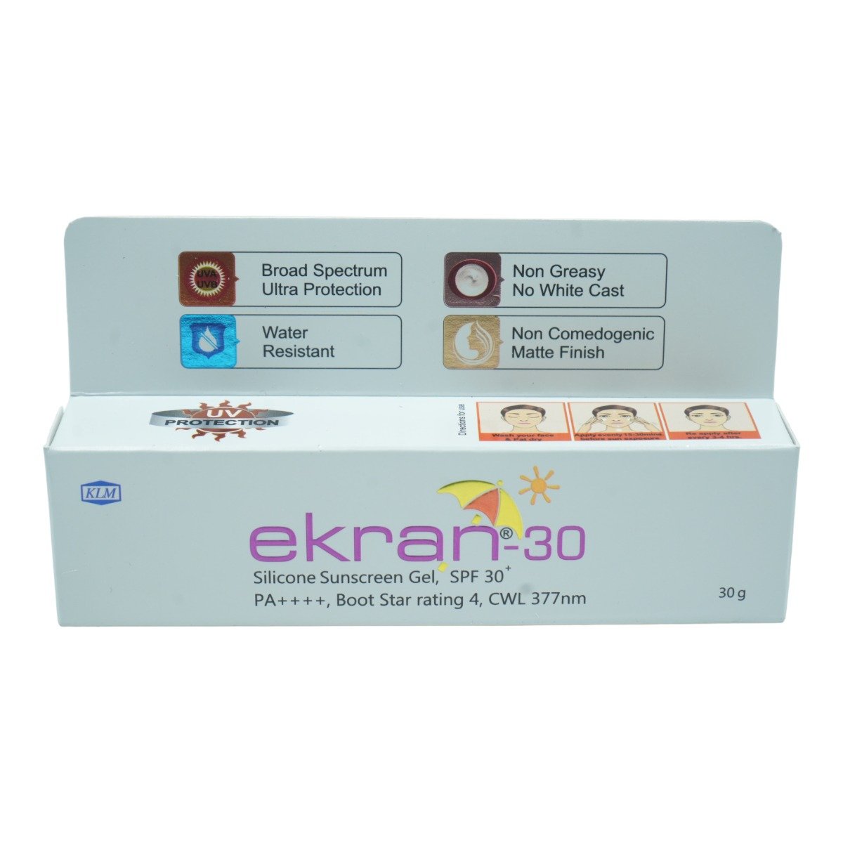 Ekran-30 Silicone Sunscreen Gel 30 gm, Pack of 1 Ekran-30 Silicone Sunscreen Gel 30 gm, Pack of 1