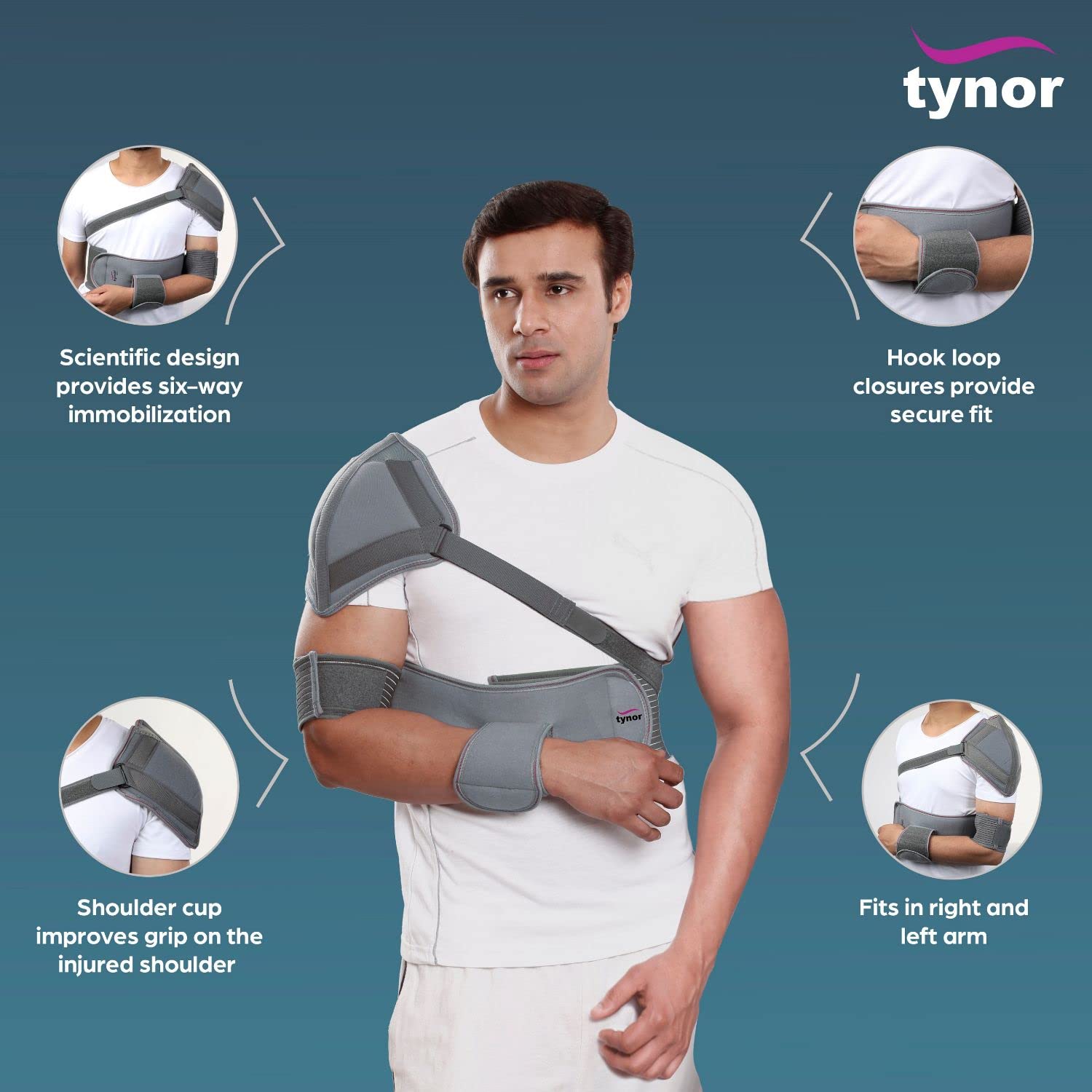 Tynor Elastic Shoulder Immoblizer for Right/Left Shoulder Small, 1 Count, Pack of 1 Tynor Elastic Shoulder Immoblizer for Right/Left Shoulder Small, 1 Count, Pack of 1
