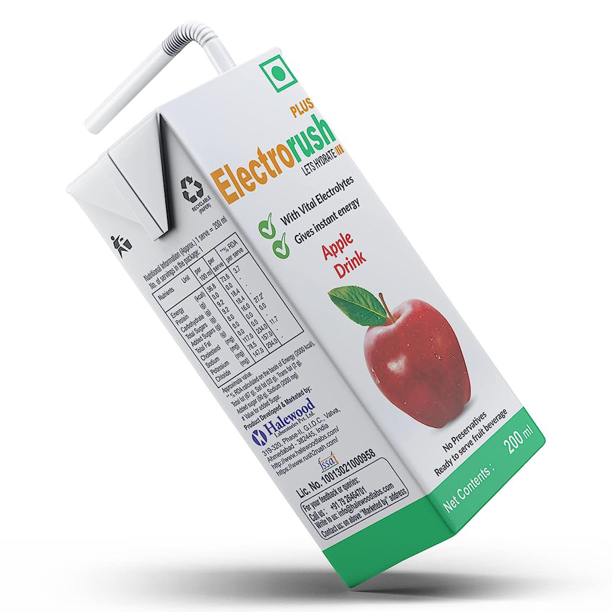 Electrorush Plus Apple Drink 200 ml, Pack of 1 Electrorush Plus Apple Drink 200 ml, Pack of 1