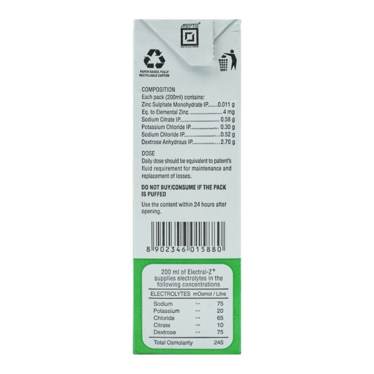 Electral-Z Plus Orange Drink 200 ml, Pack of 1 Electral-Z Plus Orange Drink 200 ml, Pack of 1