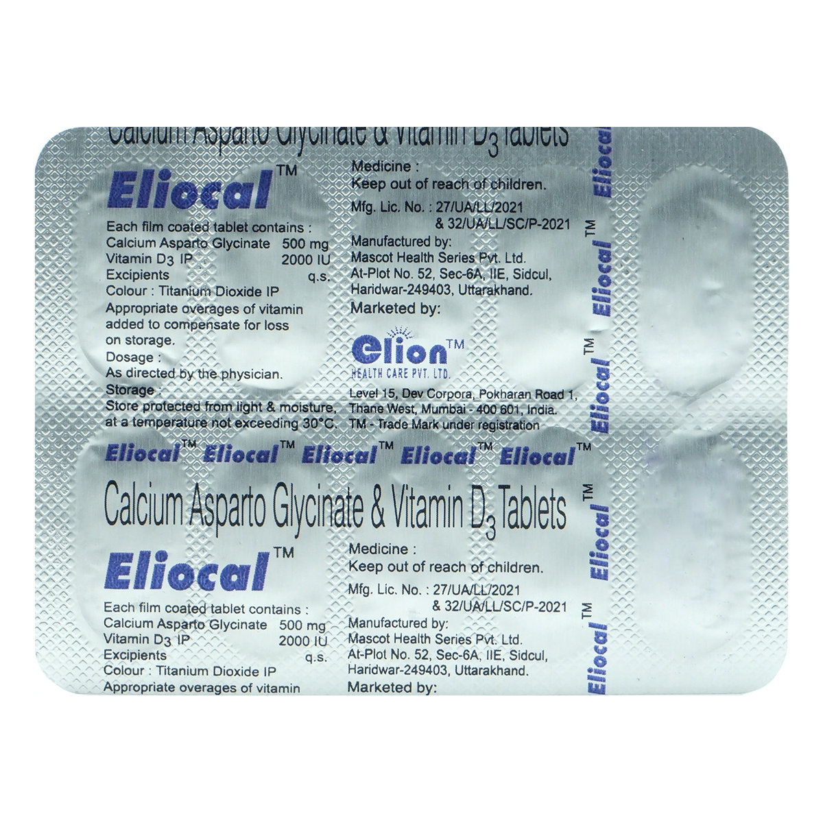 Eliocal Tablet 10's, Pack of 10 TABLETS Eliocal Tablet 10's, Pack of 10 TABLETS