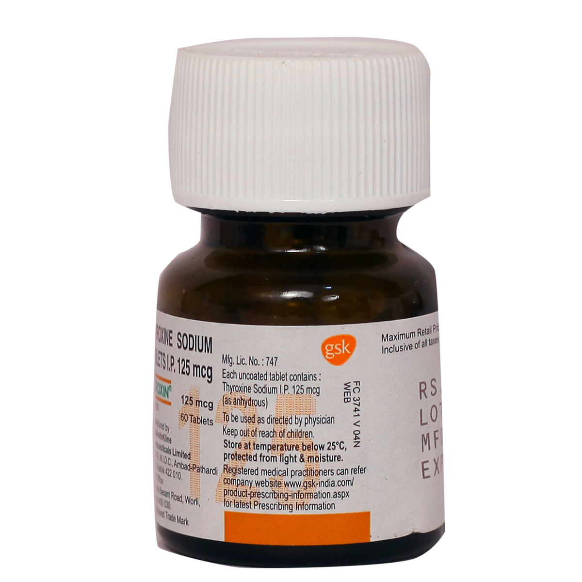 Buy Eltroxin 125 Tablet 60's Online