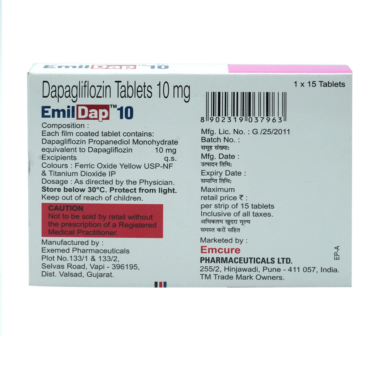 Emildap 10 Tablet 15's, Pack of 15 TABLETS Emildap 10 Tablet 15's, Pack of 15 TABLETS