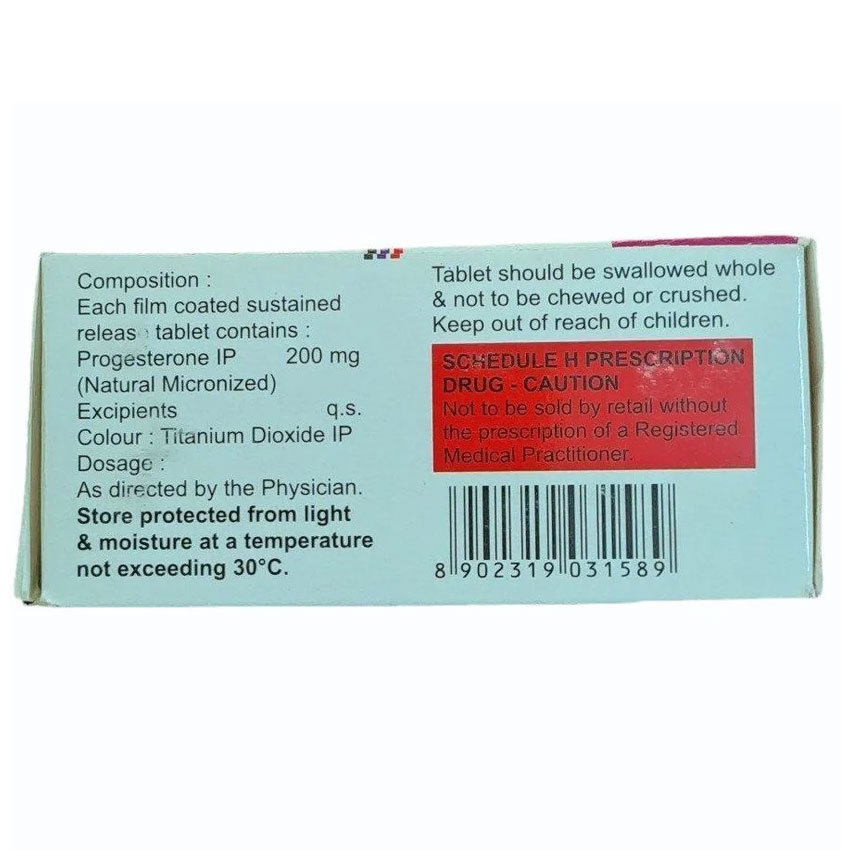 Emprogest-Sr 200Mg Tablet 10'S, Pack of 10 TabletS Emprogest-Sr 200Mg Tablet 10'S, Pack of 10 TabletS