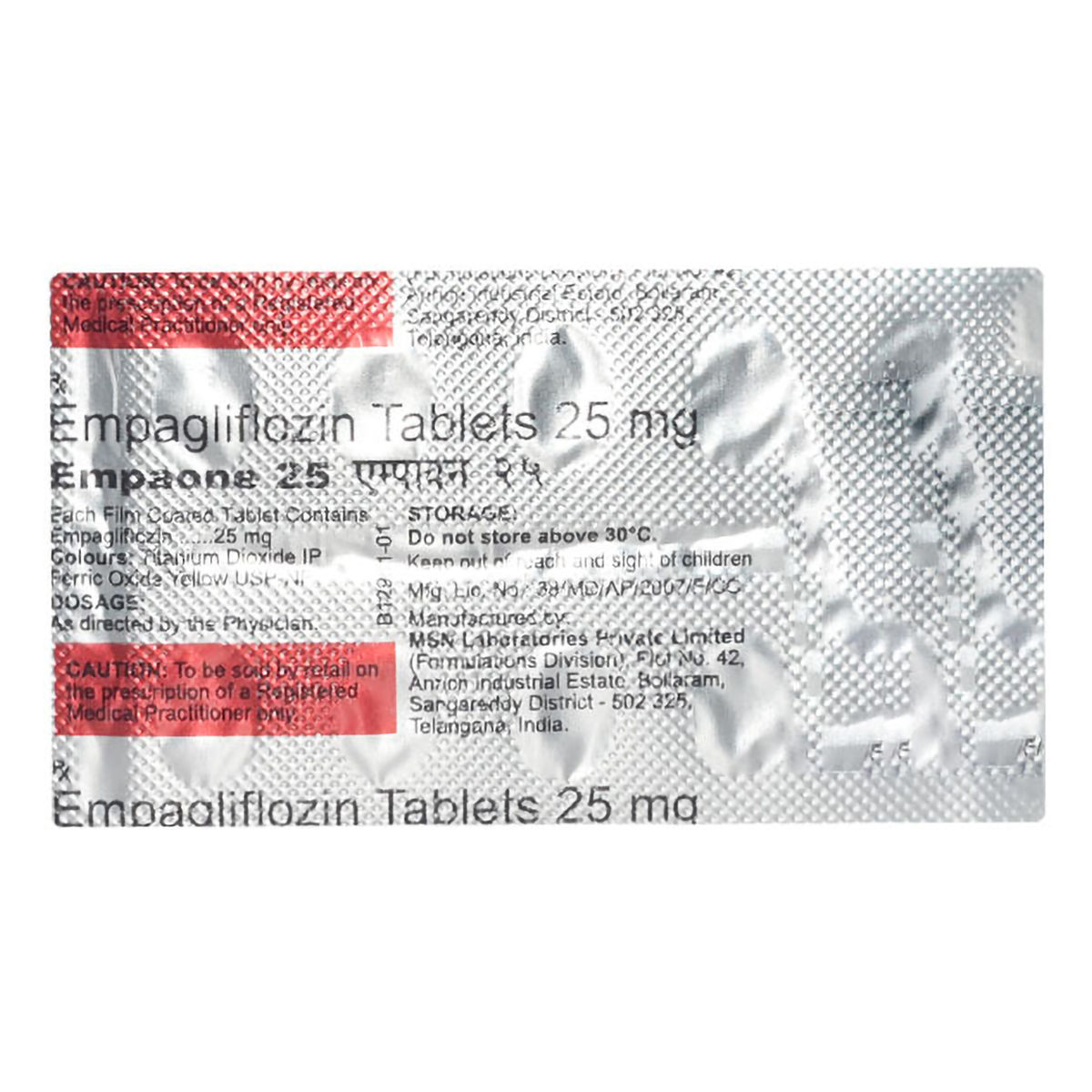 Buy Empaone 25 Tablet 10's Online