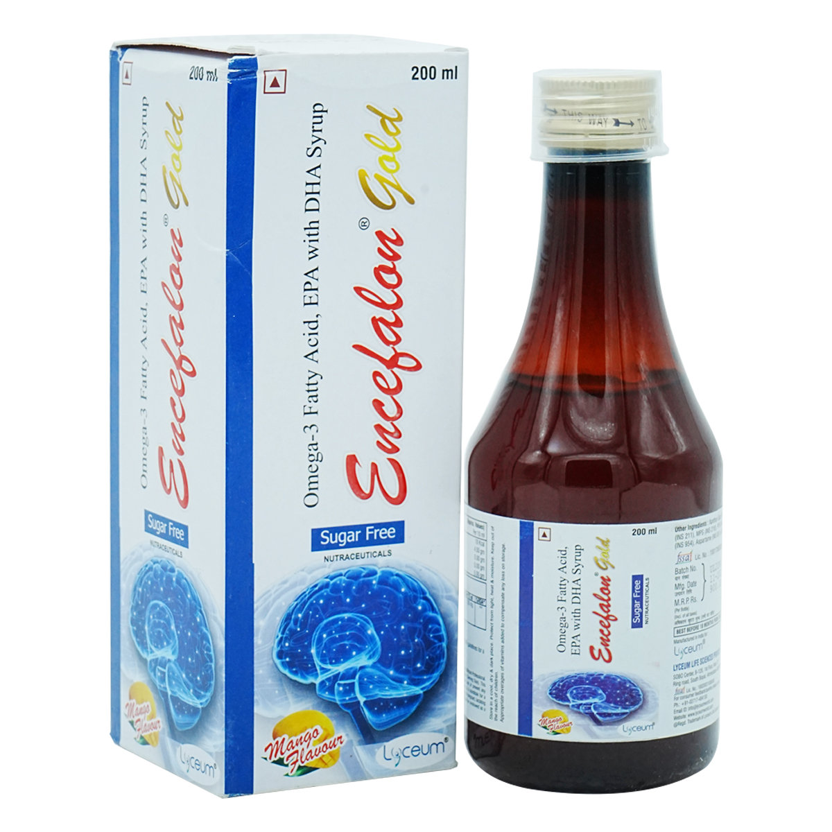 Encefalon Gold Sugar Free Mango Syrup 200 ml, Pack of 1 Encefalon Gold Sugar Free Mango Syrup 200 ml, Pack of 1