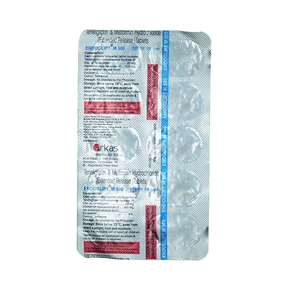 Endoglipt M 500 Tablet 10's, Pack of 10 TABLETS Endoglipt M 500 Tablet 10's, Pack of 10 TABLETS