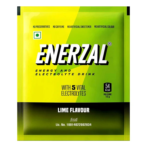 Enerzal Lime Flavour Energy Drink Powder, 50 gm, Pack of 1