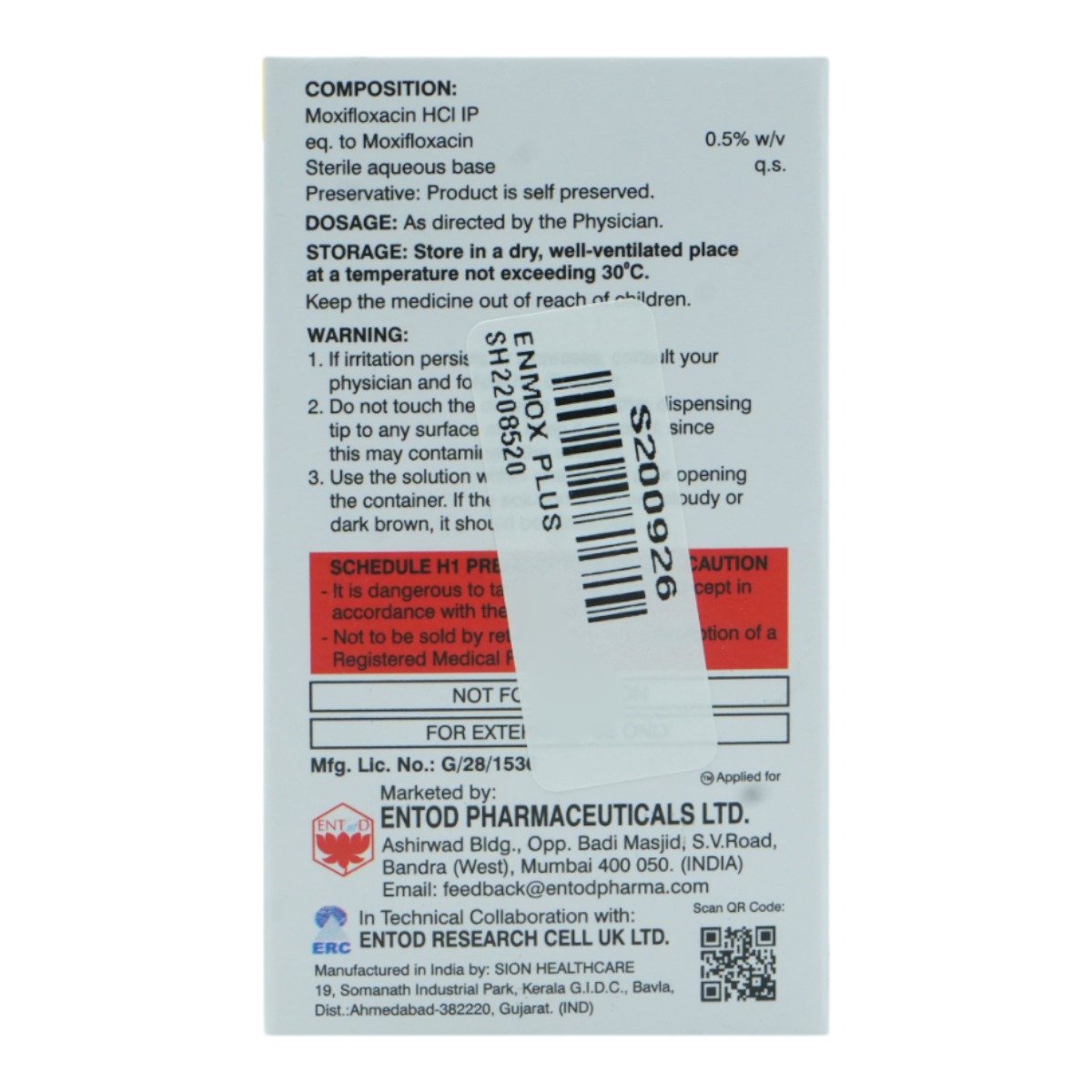 Enmox Plus Eye Drop 5 ml, Pack of 1 EYE DROPS Enmox Plus Eye Drop 5 ml, Pack of 1 EYE DROPS