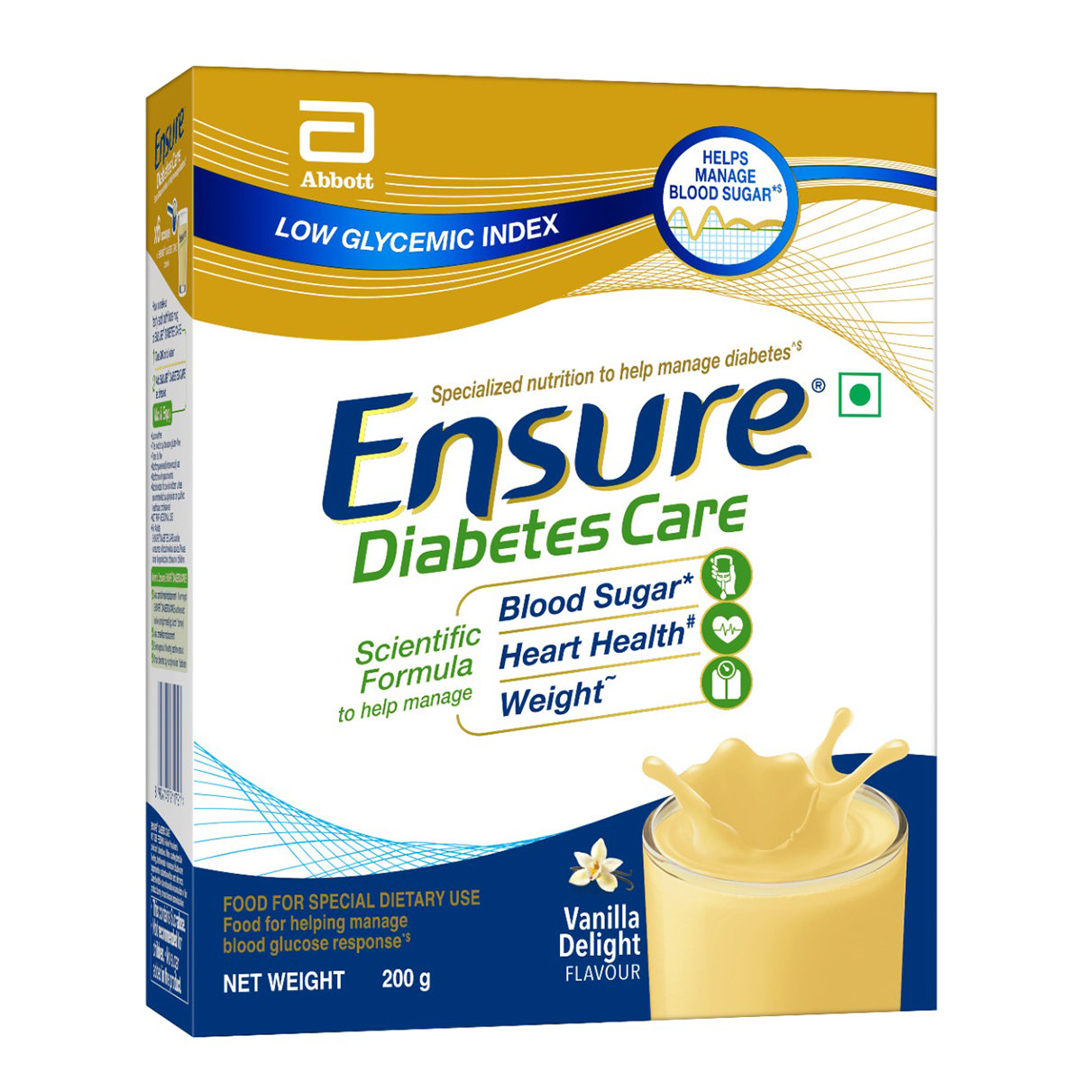 Ensure Diabetes Care Vanilla Delight Flavour Powder for Adults, 200 gm, Pack of 1 Ensure Diabetes Care Vanilla Delight Flavour Powder for Adults, 200 gm, Pack of 1