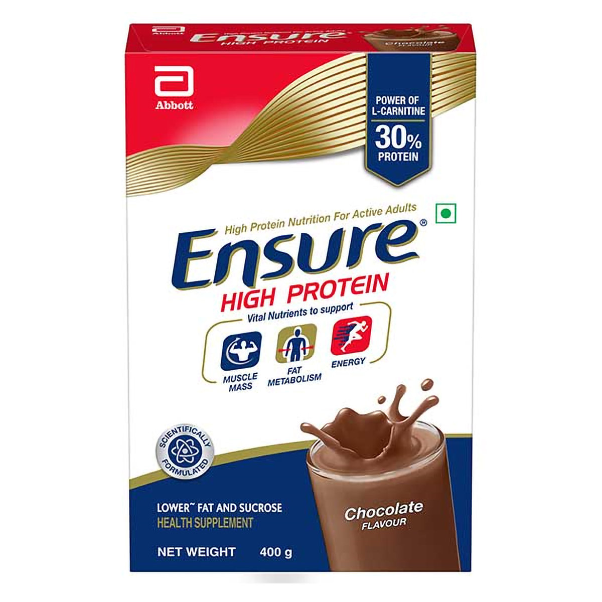 Ensure High Protein Chocolate Flavour Powder for Adults, 400 gm, Pack of 1 Ensure High Protein Chocolate Flavour Powder for Adults, 400 gm, Pack of 1