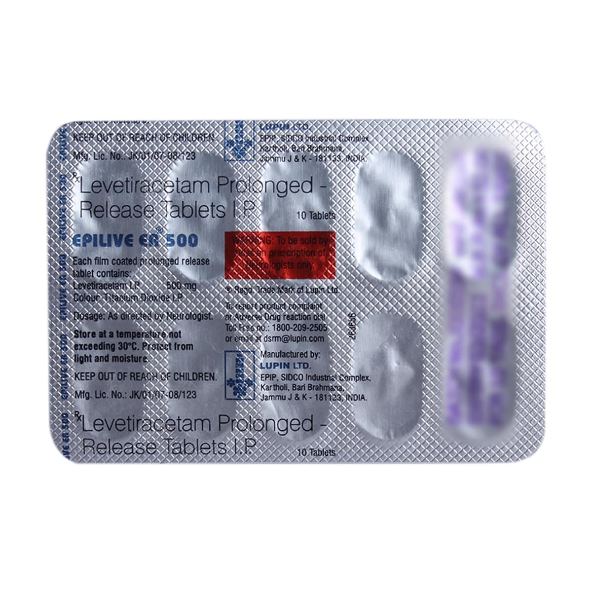 Epilive ER 500 Tablet 10's, Pack of 10 TABLETS Epilive ER 500 Tablet 10's, Pack of 10 TABLETS