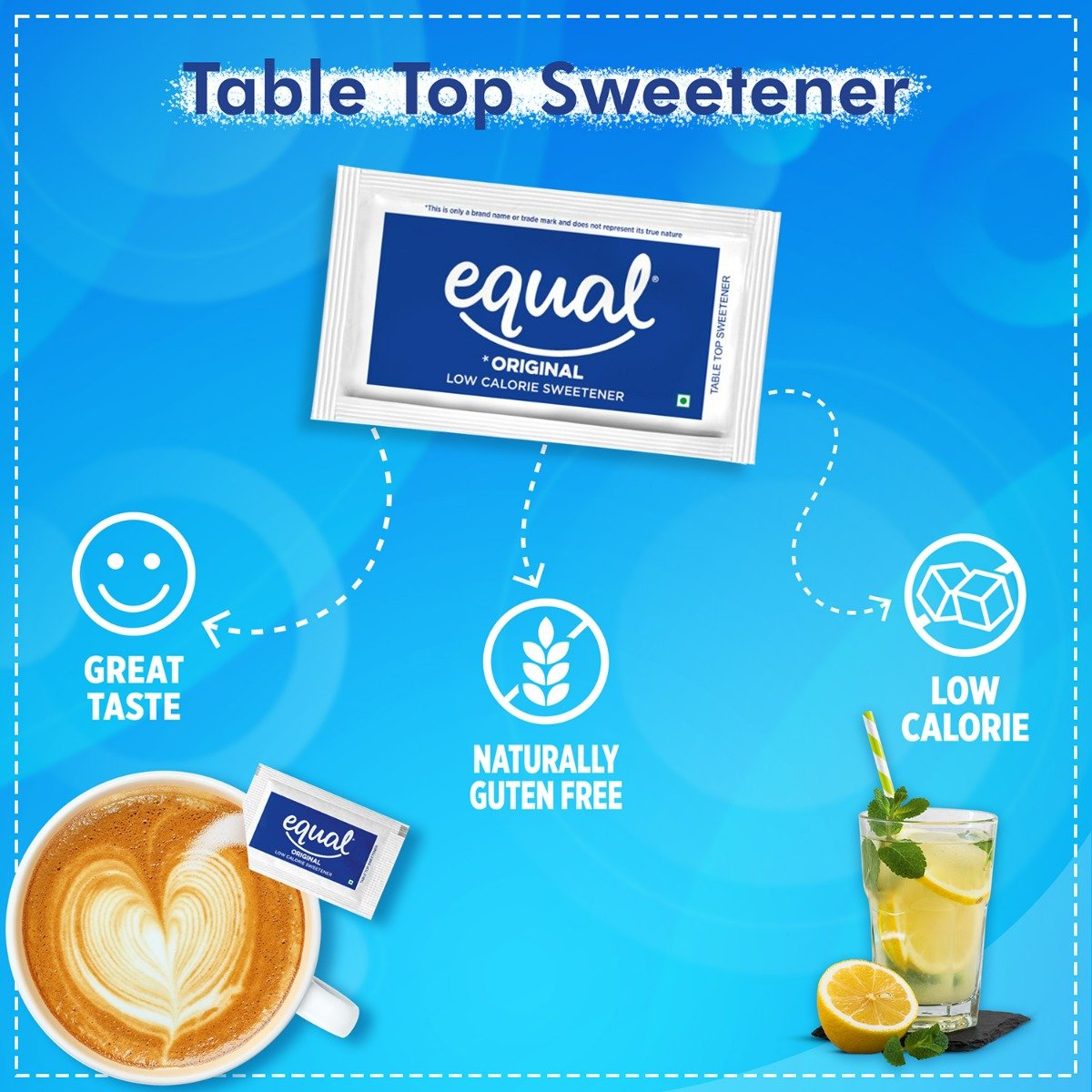 Equal Original Low Calorie Sweetener, 50 Sachets, Pack of 1 Equal Original Low Calorie Sweetener, 50 Sachets, Pack of 1