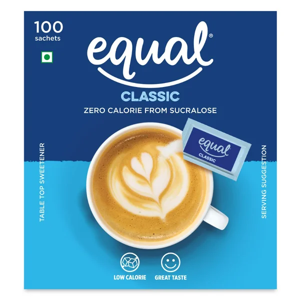 Equal Classic Zero Calorie Sweetener, 100 Sachets, Pack of 1
