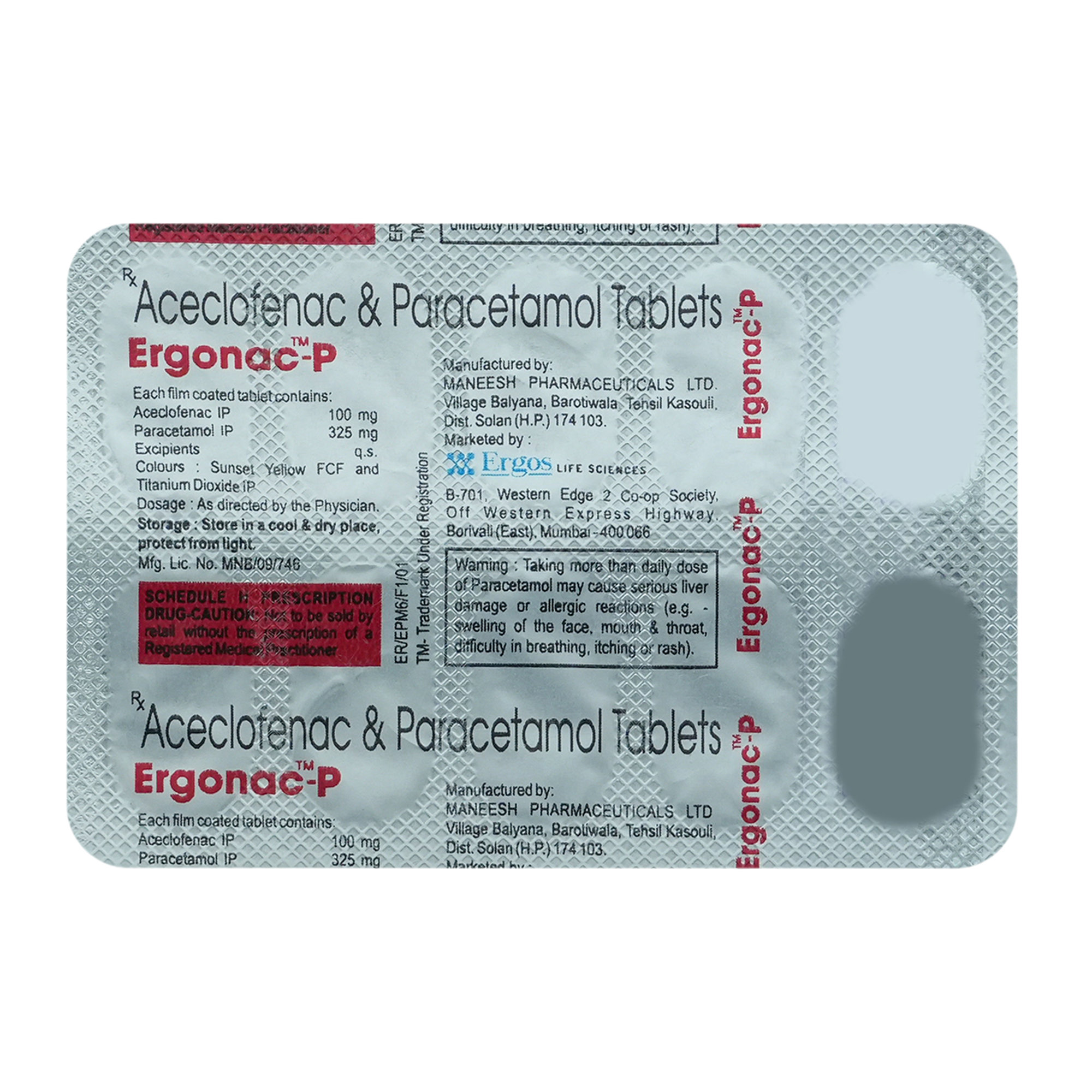 Ergonac P Tablet 10'S, Pack of 10 TabletS Ergonac P Tablet 10'S, Pack of 10 TabletS