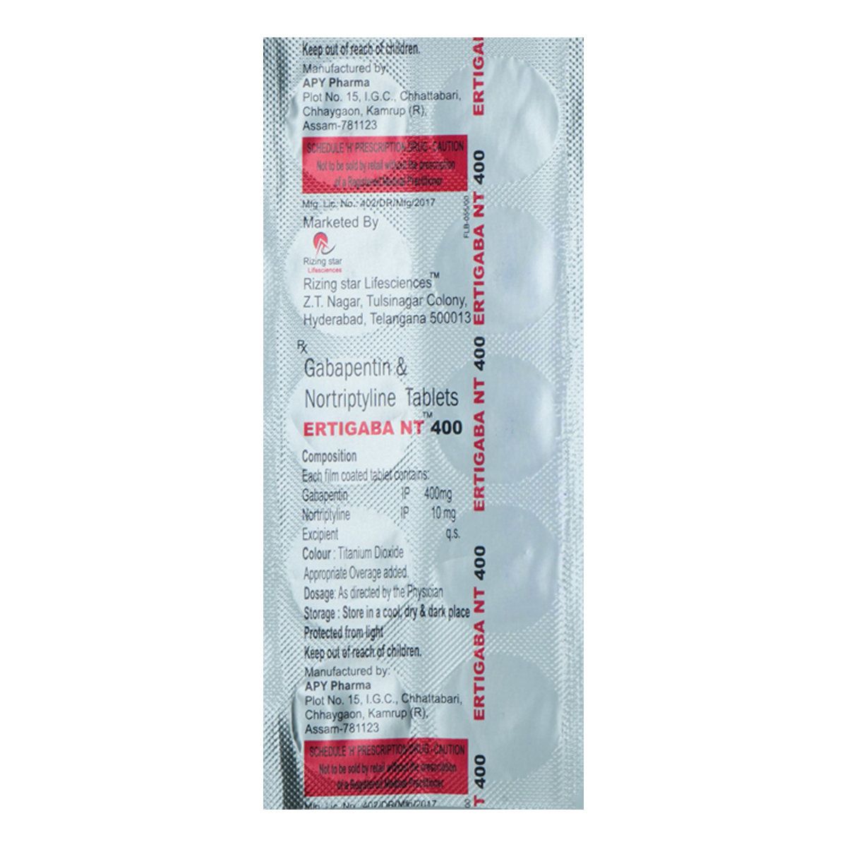 Ertigaba NT 400 Tablet 10's, Pack of 10 TABLETS Ertigaba NT 400 Tablet 10's, Pack of 10 TABLETS