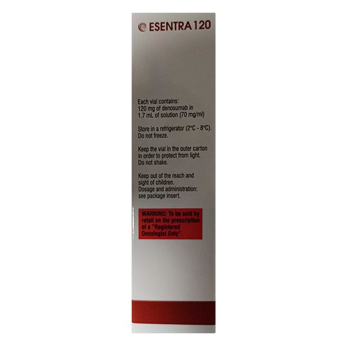 Esentra 120 mg Injection 1.7 ml, Pack of 1 INJECTION Esentra 120 mg Injection 1.7 ml, Pack of 1 INJECTION