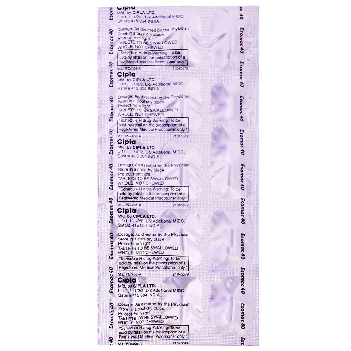 Esomac 40 Tablet 15's, Pack of 15 TABLETS Esomac 40 Tablet 15's, Pack of 15 TABLETS